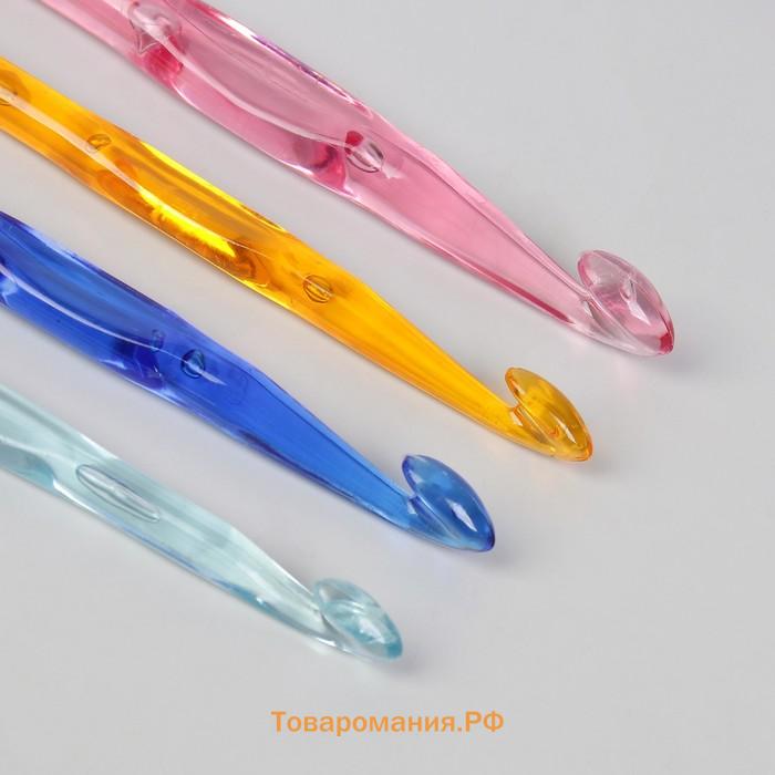 Набор крючков для вязания, d=3-12 мм, 14 см, 9 шт., разноцветный