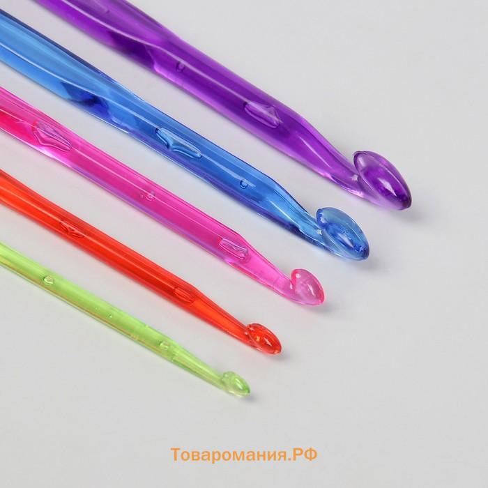Набор крючков для вязания, d=3-12 мм, 14 см, 9 шт., разноцветный