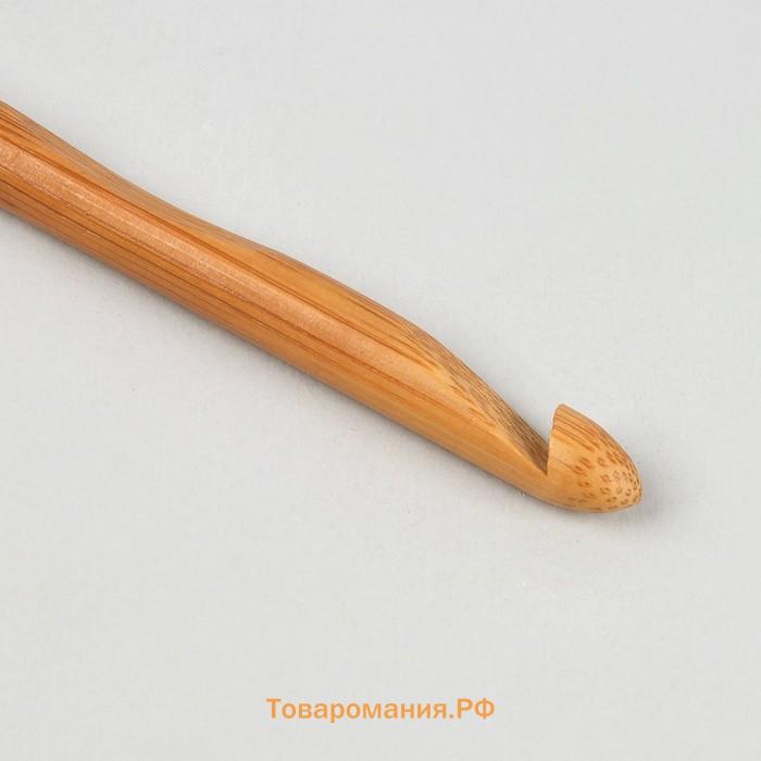 Крючок для вязания, бамбуковый, d=10 мм, 15 см