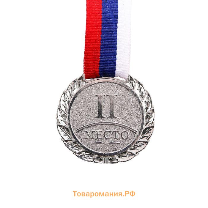 Медаль призовая серебро 037, d=4 см, 2 место, с лентой