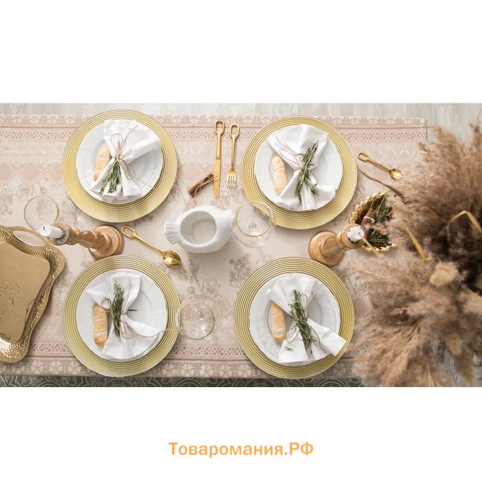Скатерть "" Кружево 110х146 см, 100% хлопок, рогожка, 164 г/м2