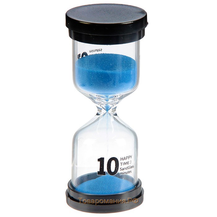 Песочные часы Happy time, на 10 минут, 4 х 11 см, голубые