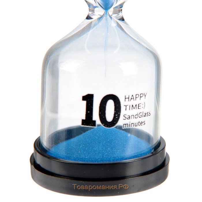 Песочные часы Happy time, на 10 минут, 4 х 11 см, голубые