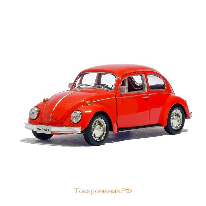 Машина металлическая VOLKSWAGEN BEETLE 1967, 1:32, открываются двери, инерция, цвет красный