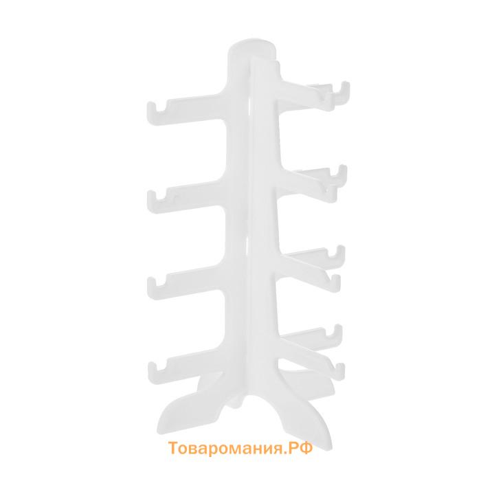 Подставка под очки 4 места, 15,5×14×25,5, цвет белый