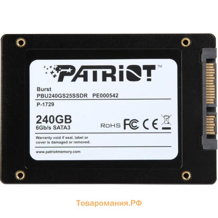 Накопитель SSD Patriot SATA III PBU240GS25SSDR Burst 240Gb 2.5"