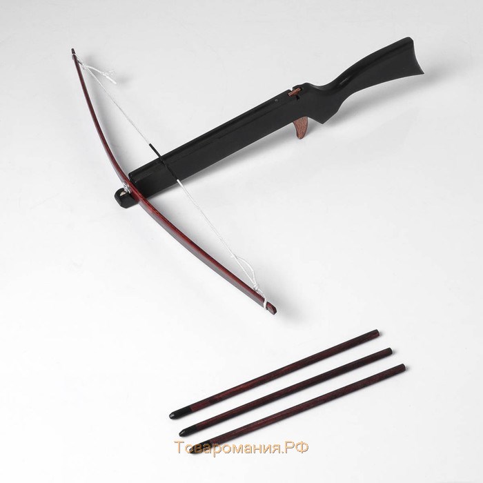 Сувенирное деревянное оружие "Арбалет", взрослый, чёрный, массив ясеня, 47 см