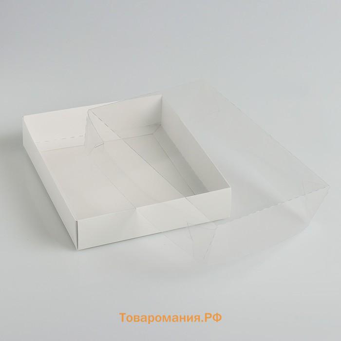 Коробочка для печенья с прозрачной крышкой 16×13×3 см