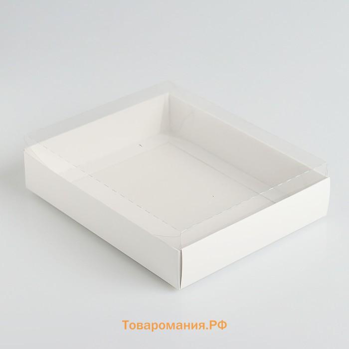 Коробочка для печенья с прозрачной крышкой 16×13×3 см