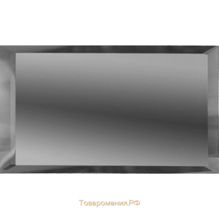 Прямоугольная зеркальная графитовая плитка с фацетом 10 мм, 480х120 мм
