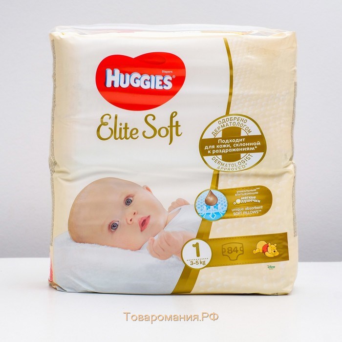 Подгузники "Huggies" Elite Soft 1, 3-5кг, 84 шт