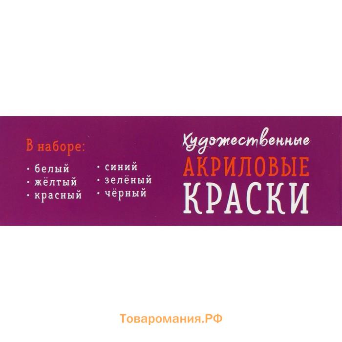 Краска акриловая, набор 6 цветов х 20 мл, Calligrata, художественная, морозостойкая, в картонной коробке