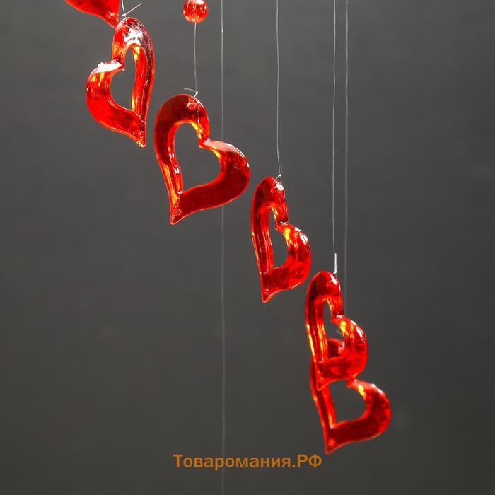 Музыка ветра «Сердце», 4 трубочки, 11 фигурок, 50 см