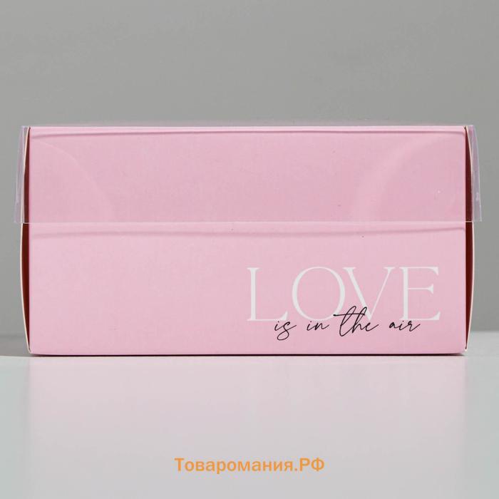 Коробка под бенто-торт с PVC крышкой, кондитерская упаковка «Love», 12 х 6 х 11,5 см