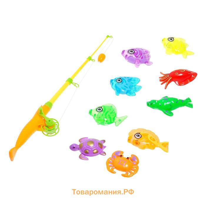 Рыбалка «Морские жители» 9 рыбок, 1 удочка, МИКС
