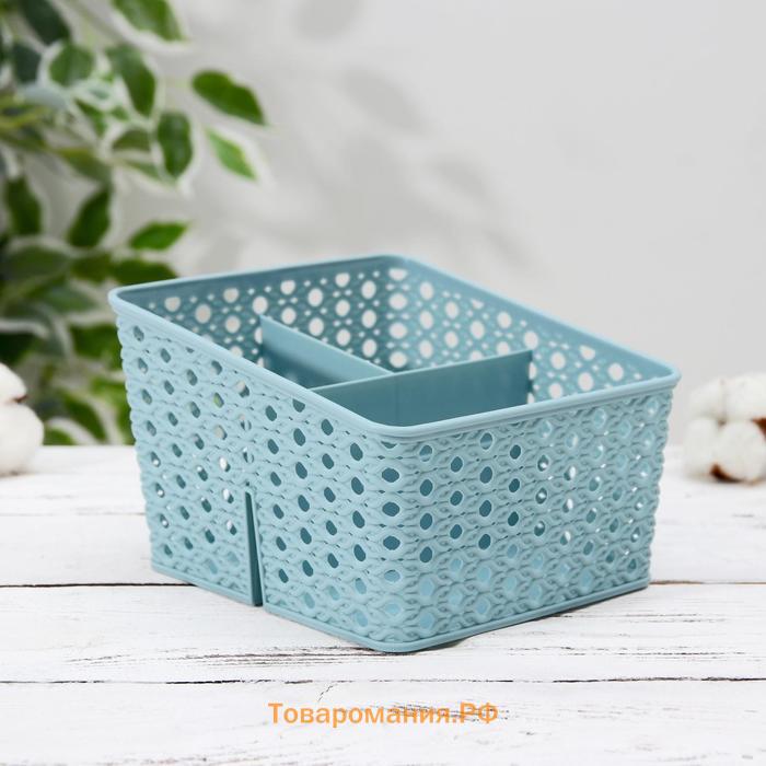 Подставка - органайзер для канцелярии, 3 ячейки, 15.5×13.5×10 см, белая
