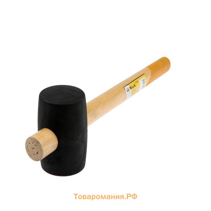 Киянка ТУНДРА, деревянная рукоятка, черная резина, 50 мм, 340 г