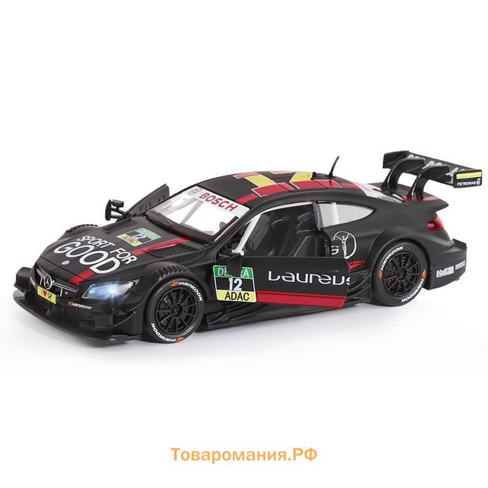 Машина металлическая Mercedes-AMG C 63 DTM1:32,открываютсяперед двери, световые и звуковые эффекты, инерция, цвет чёрный