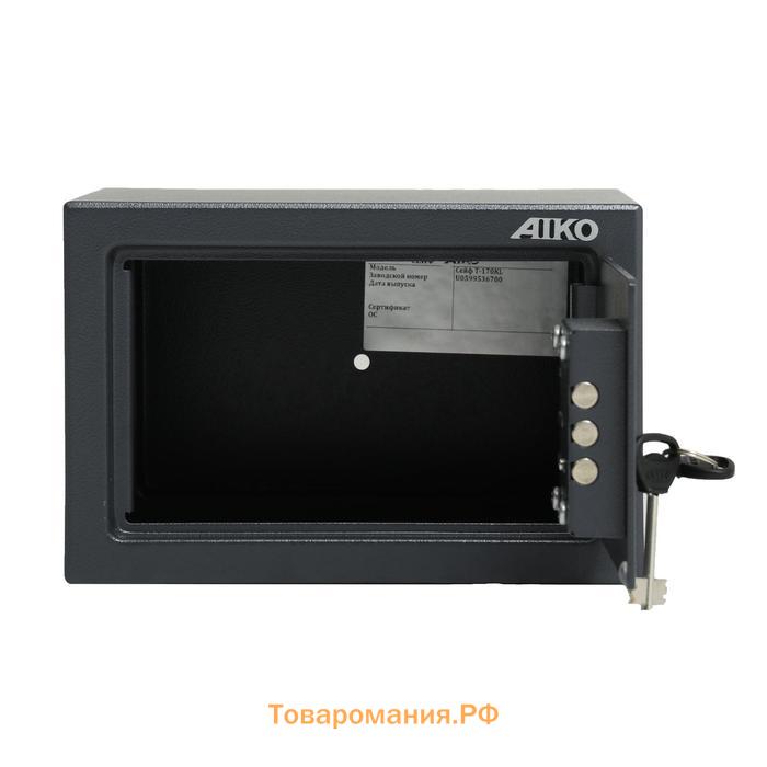 Сейф мебельный ключевой AIKO T – 170 KL, 260×230×170 мм, цвет серый