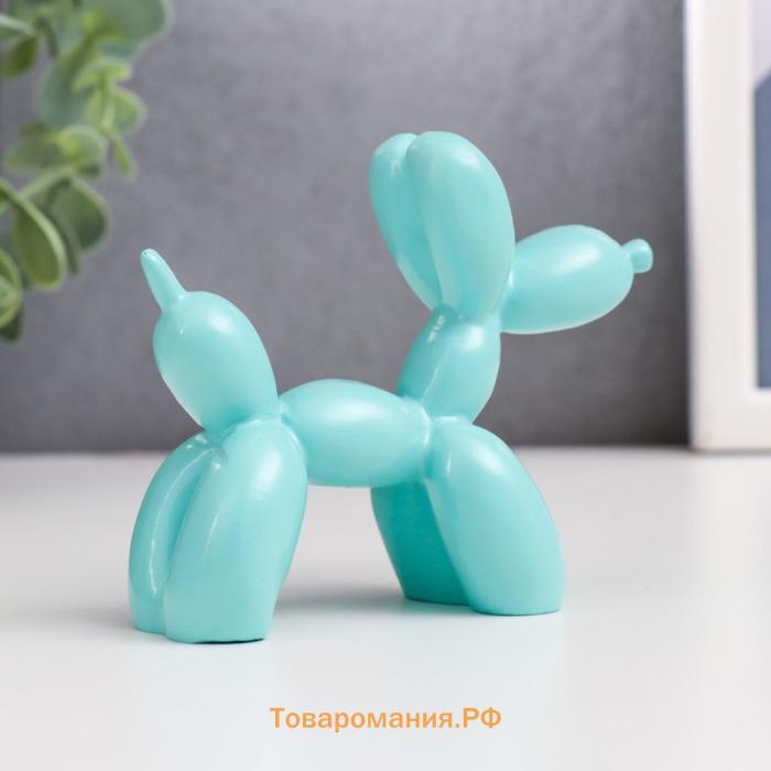 Сувенир полистоун "Воздушный шарик - собачка" нежно-голубой 8х10х4 см