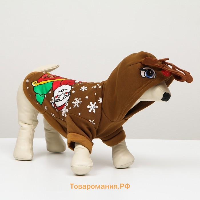 Толстовка "Олень с рожками", XS (ДС 20, ОГ 30 см)