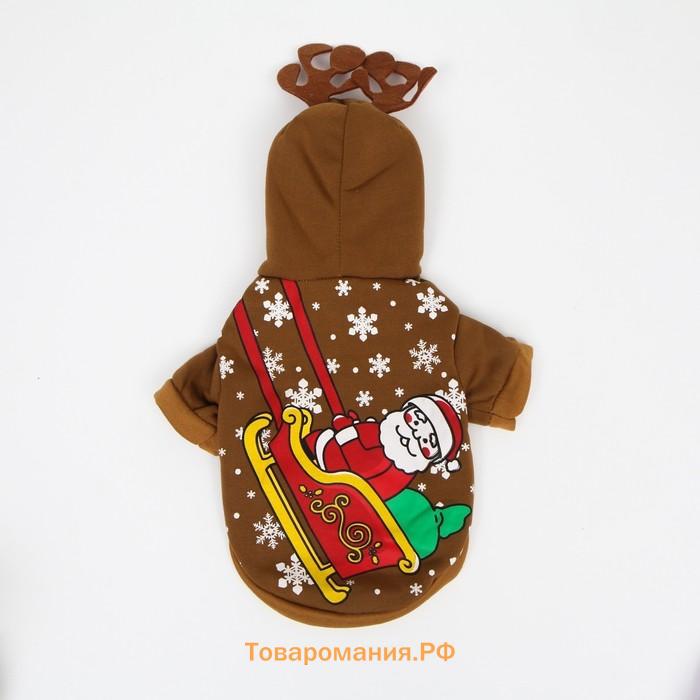 Толстовка "Олень с рожками", XS (ДС 20, ОГ 30 см)