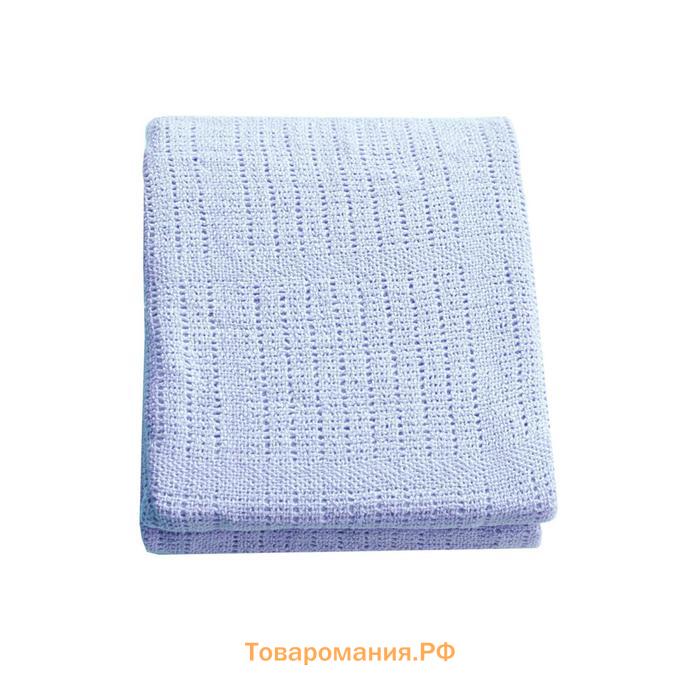 Одеяло вязаное, размер 100х140 см, цвет голубой