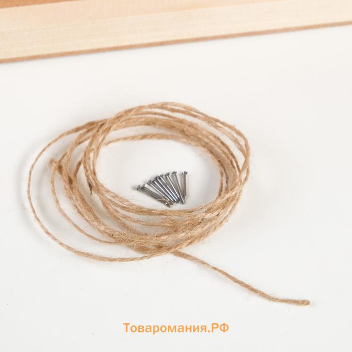 Подарочная коробка «Бандероль», 30×21×12.5 см, деревянная, с гвоздями, с верёвкой