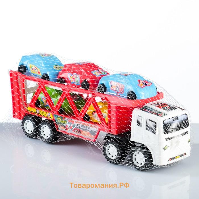 Автовоз «Большой транспорт», 32 см, 5 машинок, МИКС