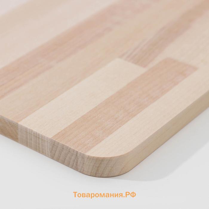 Доска разделочная деревянная , 40×20×1,2 см, с ручкой, берёза
