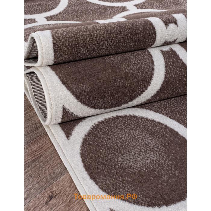 Ковёр прямоугольный Merinos Sierra, размер 200x400 см, цвет brown-cream 2