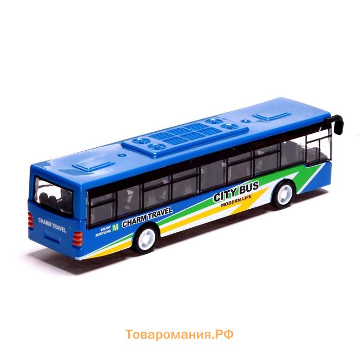 Автобус металлический «Междугородний», инерционный, масштаб 1:43, цвет синий
