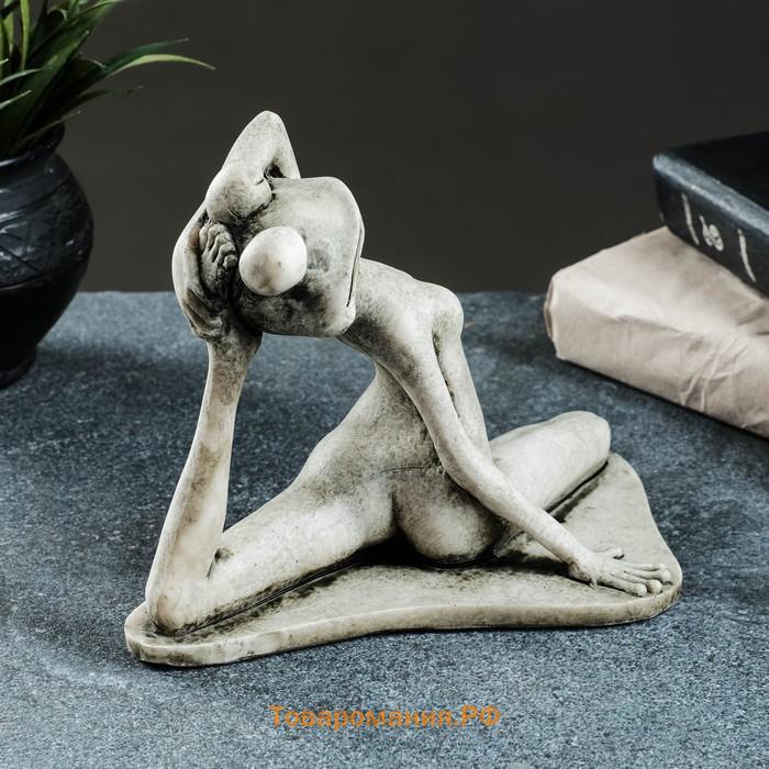Фигура "Лягушка йог на шпагате" 16х21х11см, серый камень