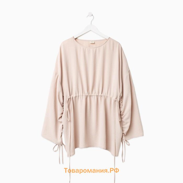 Костюм женский (туника, брюки) MINAKU: Casual Collection цвет бежевый, размер 42