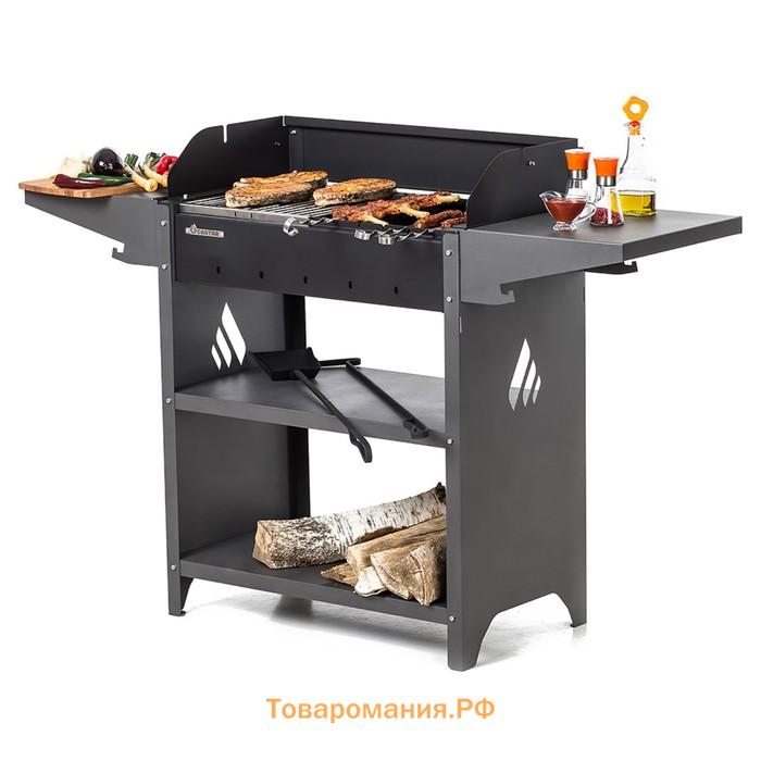 Мангал "Family Standart Grill FSG2000" 133,2 х 39,4 х 89,5 см, 2 мм, крышка, боковые полки