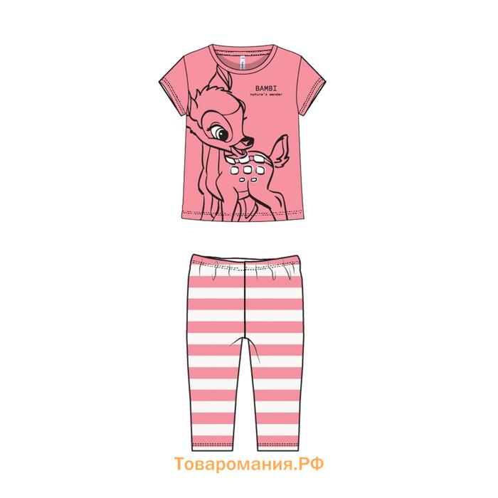 Комплект для девочки с принтом Disney: футболка, леггинсы, рост 104 см