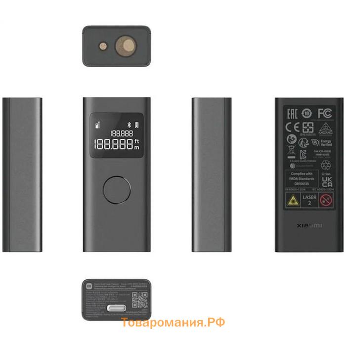 Дальномер лазерный Xiaomi Smart Laser Measure (BHR5596GL), до 40м, BT, функции расчета