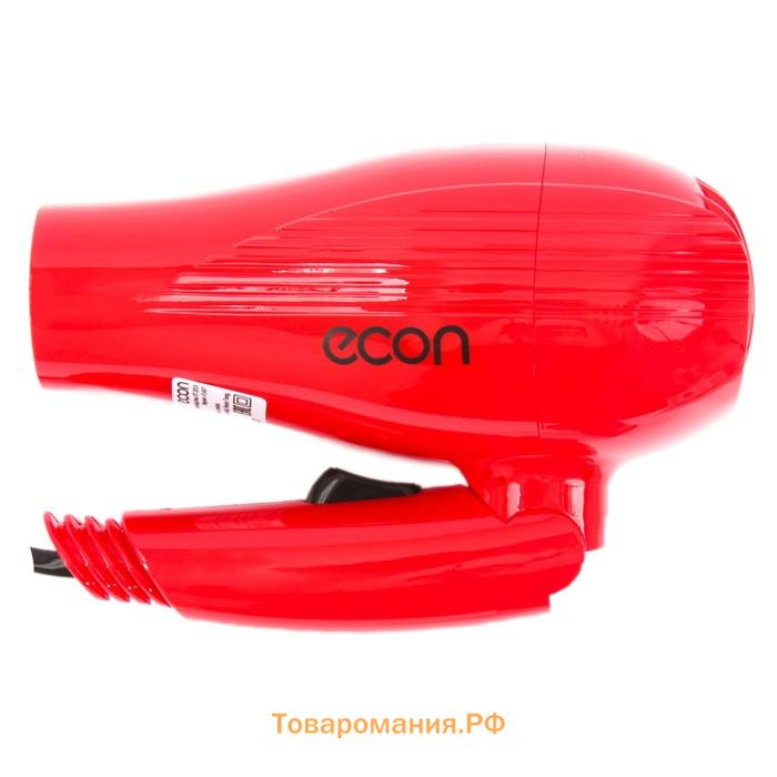 Фен маленький econ ECO-BH101D, 1000 Вт, 2 режима, красный
