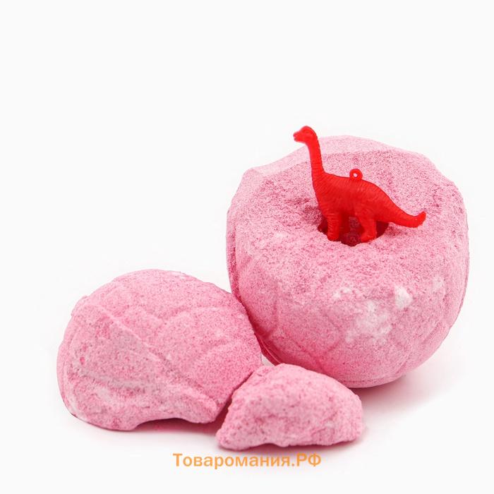 Бомбочка для ванны "Яйцо дракона" розовая, с игрушкой, 140 г