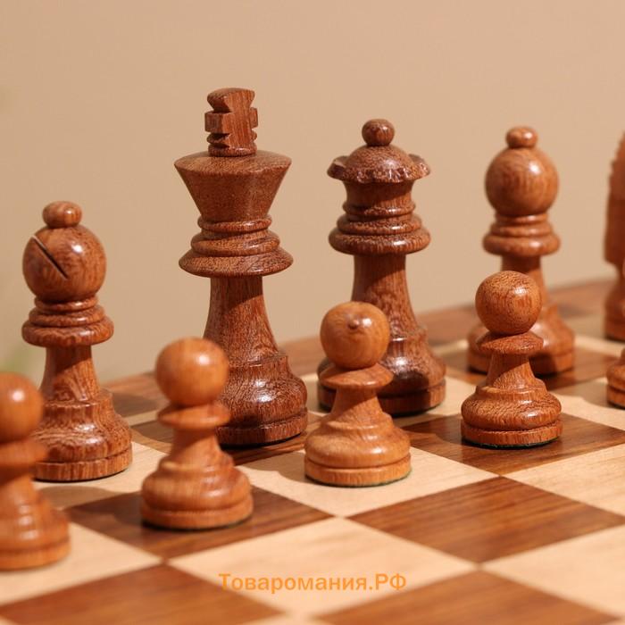 Игра настольная 3 в 1, шахматы, домино, кубики, доска 35×35 см, дерево шишам