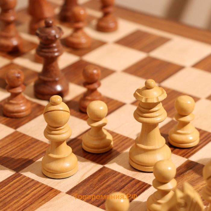 Игра настольная 3 в 1, шахматы, домино, кубики, доска 35×35 см, дерево шишам