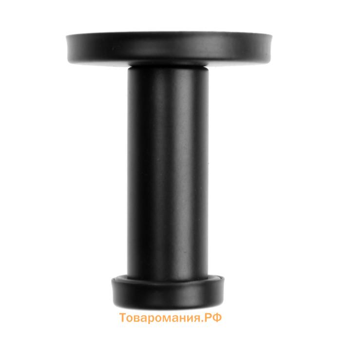 Крючок мебельный ТУНДРА TKO010, однорожковый, 16×50 мм, черный, 10 шт.