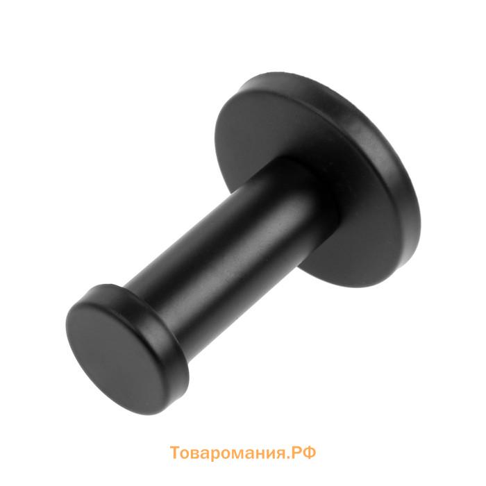 Крючок мебельный ТУНДРА TKO010, однорожковый, 16×50 мм, черный, 10 шт.