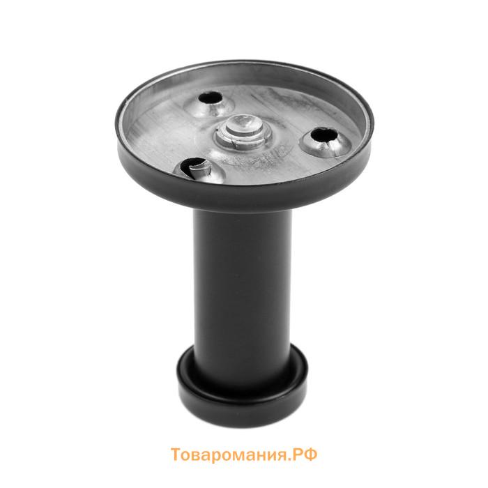 Крючок мебельный ТУНДРА TKO010, однорожковый, 16×50 мм, черный, 10 шт.