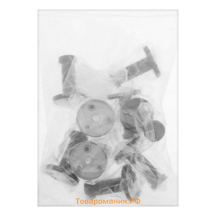 Крючок мебельный ТУНДРА TKO010, однорожковый, 16×50 мм, черный, 10 шт.