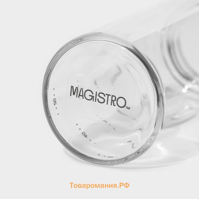 Бутылка для соусов и масла Magistro «Мист», 200 мл, 5.5×17.5 см, с мерной шкалой, стекло, прозрачная