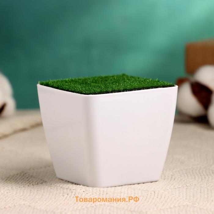 Флористическое кашпо «Аксель», 7×7×6 см, пластик, белое