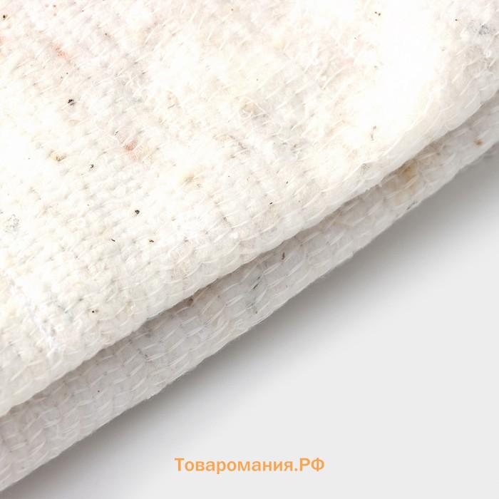 Салфетка - тряпка хозяйственная , 80×100 см, плотность 180 г/м², строчка 2,5 мм, с оверлоком, белая