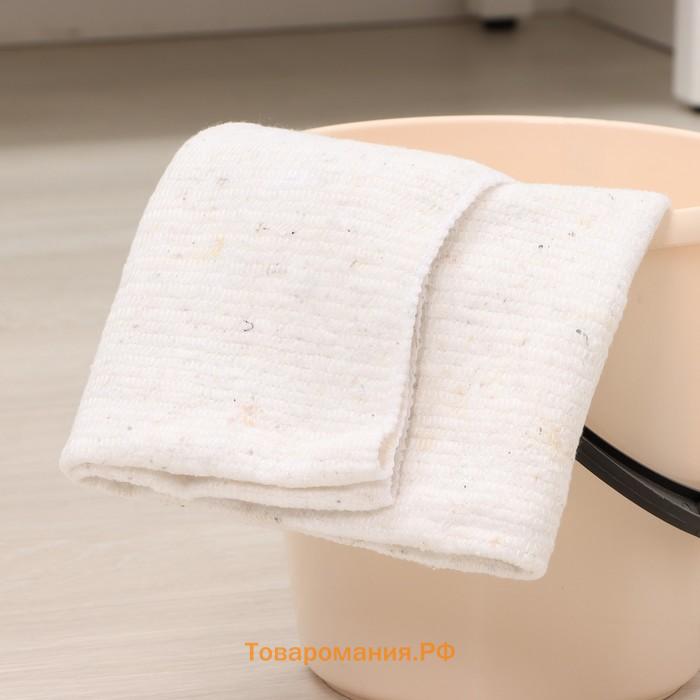 Салфетка - тряпка хозяйственная , 80×100 см, плотность 180 г/м², строчка 2,5 мм, с оверлоком, белая