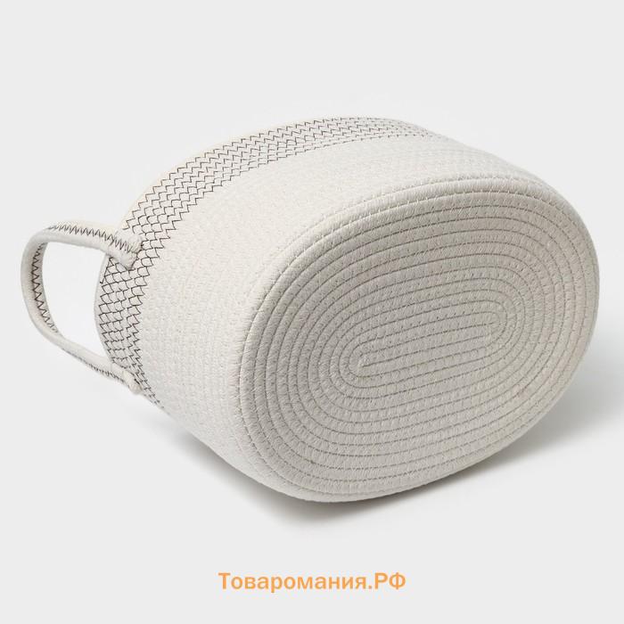 Корзины для хранения LaDо́m, 2 шт., ручное плетение, хлопок, белые
